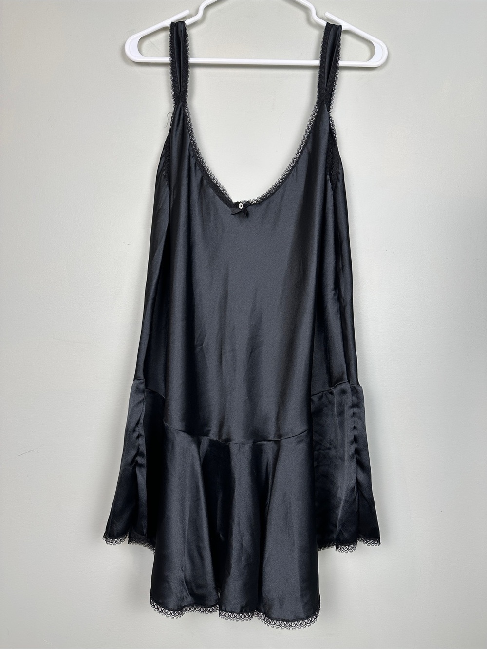 221. Vintage black lace trim camisole.